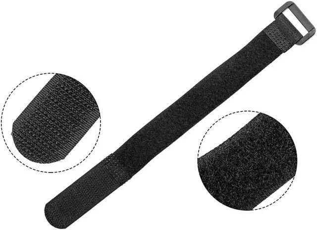 Alt view image 3 of 5 - Reusable Cable Ties 8 Inch Hook and Loop Cord Wrap with Buckle Black 50pcs