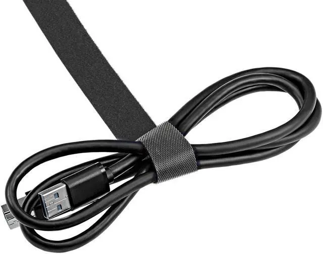 Alt view image 4 of 4 - Reusable Cable Ties Hook and Loop Cord Strap 5.5 Yard x 0.8 Inch Black 1 Roll