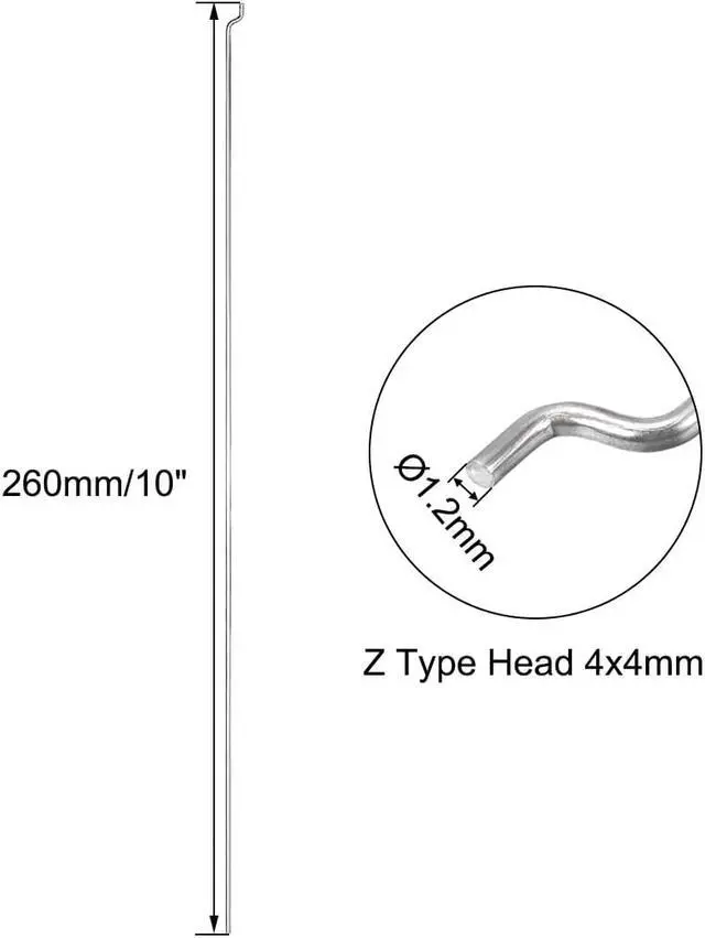 Alt view image 2 of 3 - 1.2mm x 260mm (10 Inch) Steel Z Pull/Push Rods Parts for RC Airplane Plane Boat Replacement (Pack of 10)
