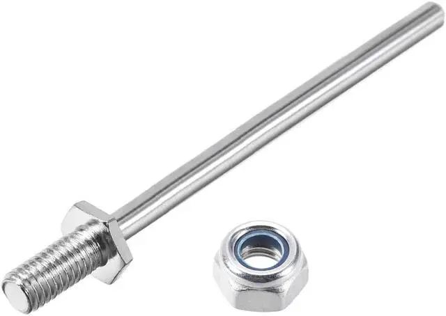 Alt view image 3 of 3 - 5/16 Inch Diameter x 3 Inch Length Landing Gear Steel Axle Shaft Drive Axle with Nuts for RC Airplane - 2PCS