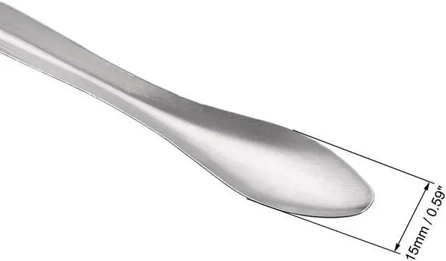 Alt view image 4 of 6 - Silver Tone Micro Scoop 140mm Stainless Steel Reagent Sampling Spoon Lab Spatulas for  Laboratory 5Pcs