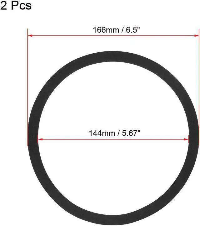 Alt view image 2 of 3 - Black 6.5 Inch EVA Foam Audio Speaker Edge Surround Rings Replacement Parts for Speaker Repair or DIY 2Pcs