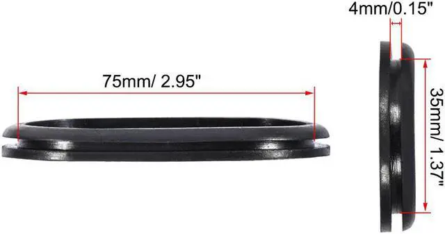 Alt view image 2 of 3 - Wire Protector Oil Resistant Armature Oval Rubber Grommets 35x75mm Mounting Dia 4Pcs