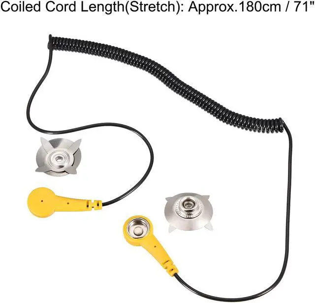 Alt view image 2 of 2 - Anti-Static ESD Grounding Cable Coiled Cord, with Double Suction Cups