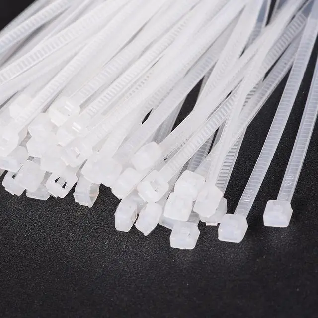 Alt view image 4 of 4 - 1000pcs Cable Zip Ties 4 Inch x 0.07 Inch Self-Locking Nylon Tie Wraps White