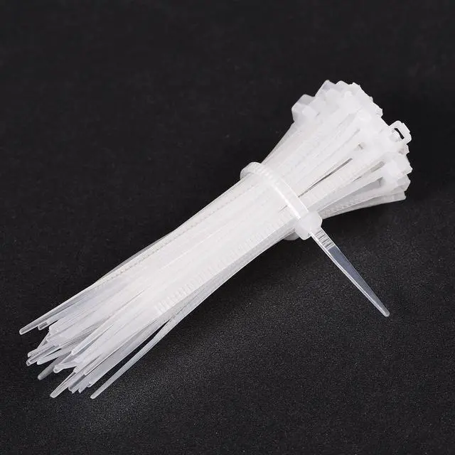 Alt view image 3 of 4 - 1000pcs Cable Zip Ties 4 Inch x 0.07 Inch Self-Locking Nylon Tie Wraps White