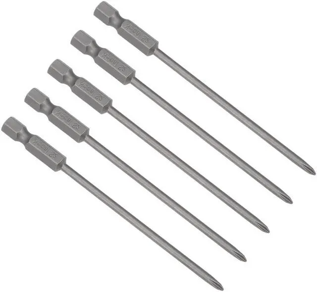 Main image of 5 Pcs 3mm PH0 Magnetic Phillips Screwdriver Bits, 1/4 Inch Hex Shank 3.94-inch Length S2 Power Tool