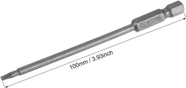 Alt view image 2 of 4 - 5 Pcs T9 Magnetic Torx Screwdriver Bits, 1/4 Inch Hex Shank 3.93-inch Length S2 Power Tool