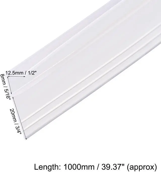 Alt view image 3 of 6 - Frameless Glass Shower Door Sweep - Door Bottom Side Seal Strip F-Type with 3/4-Inch(20mm) Drip Rail - 5/16-Inch(8mm) Glass x 39.37-Inch(1000mm) Length