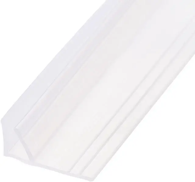 Alt view image 2 of 6 - Frameless Glass Shower Door Sweep - Door Bottom Side Seal Strip F-Type with 3/4-Inch(20mm) Drip Rail - 5/16-Inch(8mm) Glass x 39.37-Inch(1000mm) Length