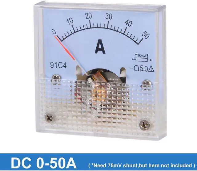 Alt view image 2 of 6 - 91C4-A Analog Current Panel Meter DC 50A Ammeter for Circuit Testing 1 PCS