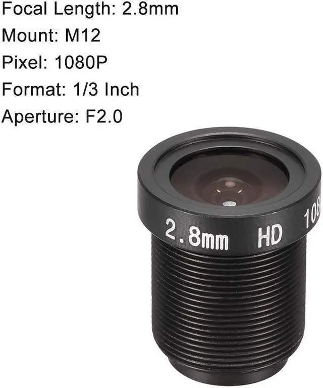 Alt view image 2 of 6 - Camera Lens 2.8mm Focal Length 1080P F2.0 1/3 Inch Wide Angle for CCD Camera