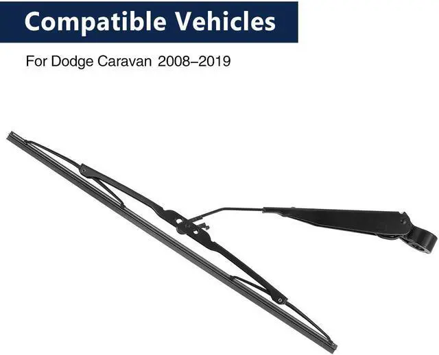 Alt view image 3 of 7 - Rear Windshield Wiper Blade Arm Set 405mm 16 Inch for Dodge Caravan 2008 2009 2010 2011 2012 2013 2014 2015 2016 2017 2018 2019