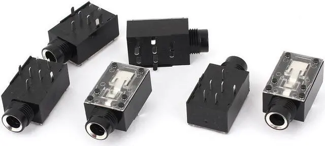 Main image of Unique Bargains 6 Pcs PCB Panel Mount Straight 7 Pins 6.35mm Stereo Jack Socket Audio Connector