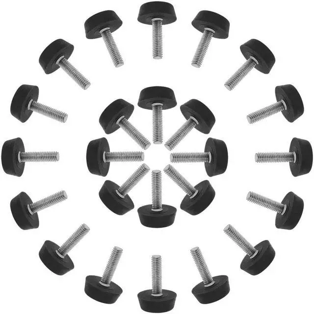 Main image of M6 x 22 x 22mm Furniture Glide Leveling Feet Floor Protector for Table Leg 24pcs