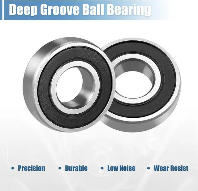 Alt view image 2 of 4 - Deep Groove Ball Bearing 6003-2RS Double Sealed 17mmx35mmx10mm Chrome Steel