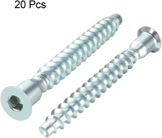 Alt view image 2 of 4 - Furniture Confirmat Screw 7x59mm Hex Socket Cap Zinc Plated 20pcs