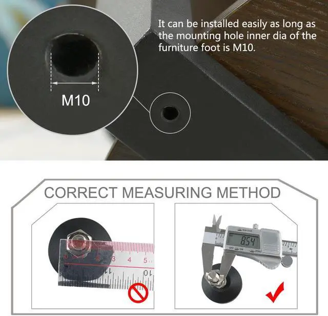 Alt view image 3 of 7 - M10 x 50 x 50mm Adjustable Leveling Foot Pad Protector for Machine Leg 2pcs