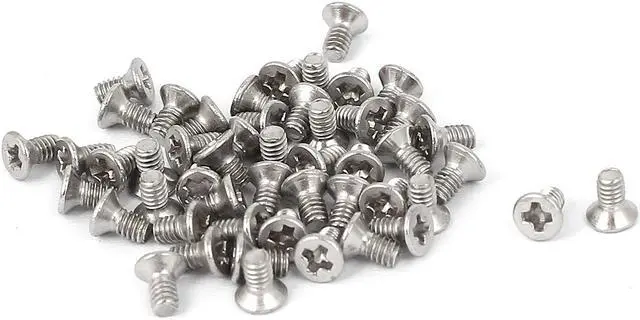 Main image of Unique Bargains M2x4mm 304 Stainless Steel Phillips Flat Countersunk Head Machine Screws 50pcs