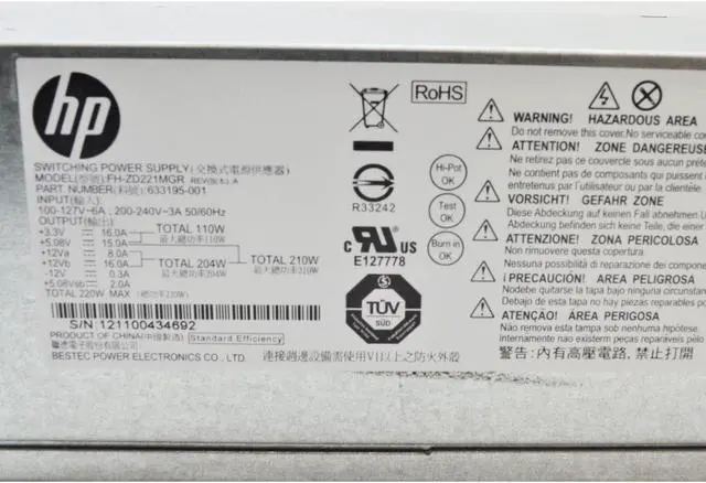 Alt view image 5 of 5 - Replace Power Supply for HP Pavilion Slimline s5-1010la Desktop PC