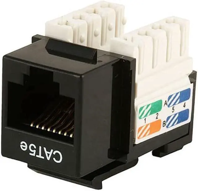 Alt view image 7 of 10 - Monoprice Cat5E Punch Down Keystone Jack - Black | 110 type IDC, 90 Degree Connection