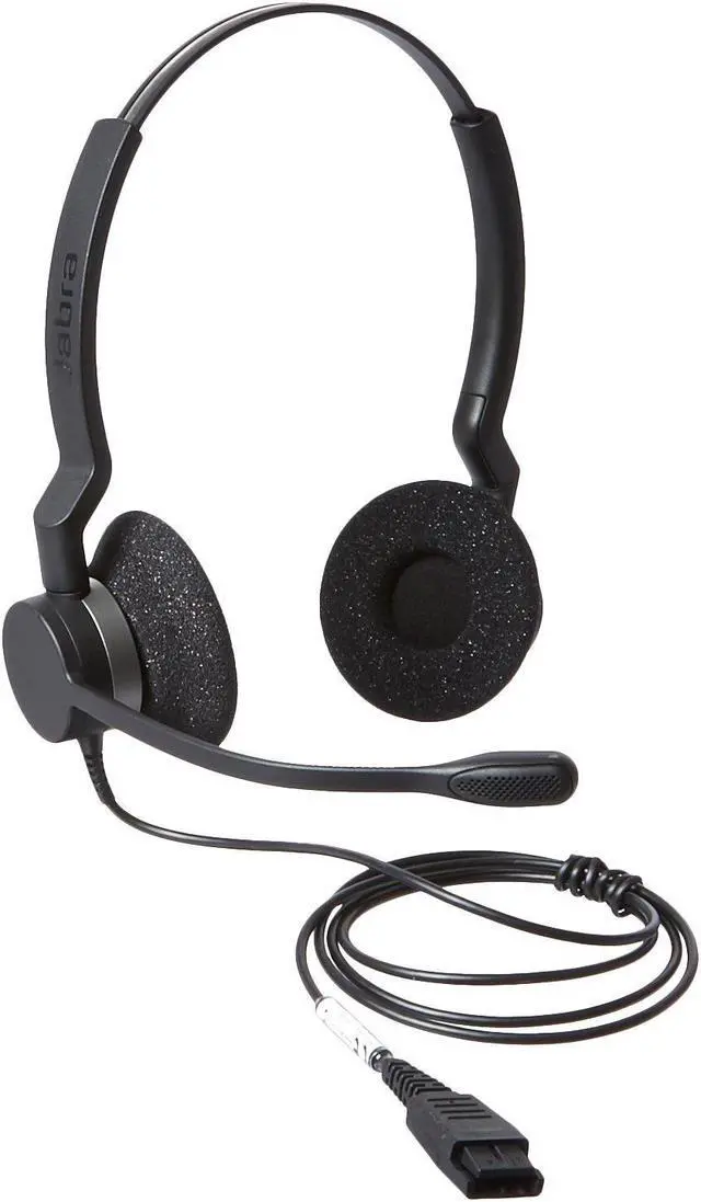 Main image of Jabra BIZ 2300 Duo Quick Disconnect (QD) Headset w/Noise Canceling Boom Microphone (Black)