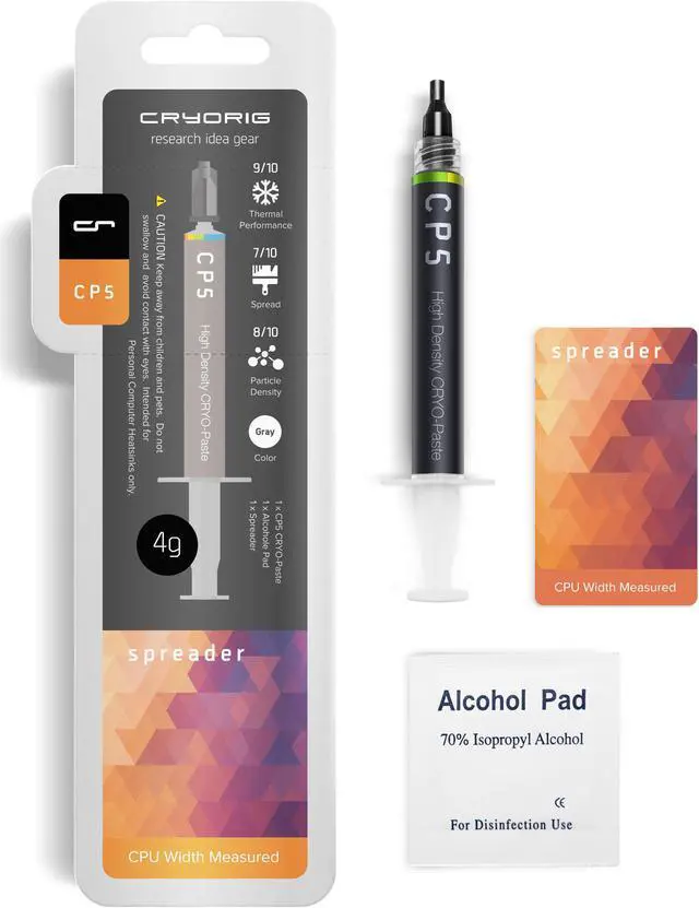 Alt view image 2 of 6 - Cryorig CP5 Performance Thermal Compound Kit Grey 4 Grams