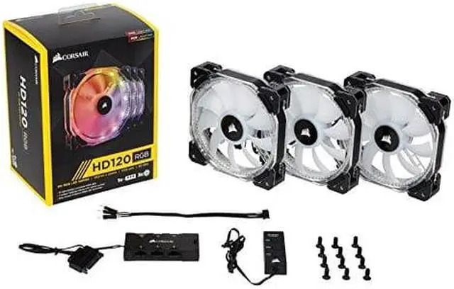 Alt view image 5 of 5 - Corsair Certified Refurbished HD120, 120mm High Performance RGB LED PWM three fans with controller