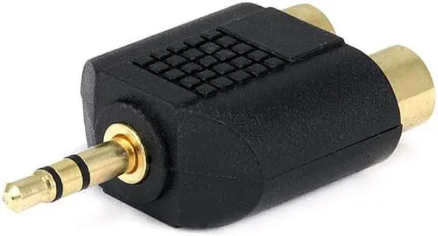 Alt view image 4 of 6 - Monoprice 3.5mm TRS Stereo Plug to 2x RCA Jack Splitter Adapter, Gold Plated