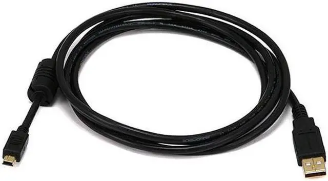 Alt view image 2 of 11 - Monoprice USB 2.0 Cable - 3 Feet - Black | USB Type-A Male to USB Mini Type-B 5-Pin, 28/24AWG, Gold Plated For Digital Camera, Cell Phones, PDAs, MP3 Players, Dash Cam