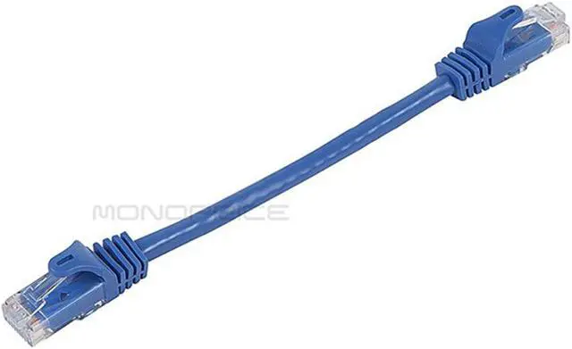 Alt view image 7 of 14 - Monoprice Cat6 Ethernet Patch Cable - 0.5 Feet - Blue | Network Internet Cord - RJ45, Stranded, 550Mhz, UTP, Pure Bare Copper Wire, 24AWG - Flexboot Series