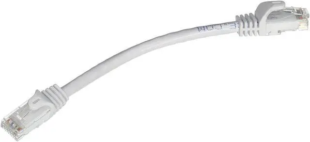 Alt view image 3 of 12 - Monoprice Cat6 Ethernet Patch Cable - 0.5 Feet - White | Network Internet Cord - RJ45, Stranded, 550Mhz, UTP, Pure Bare Copper Wire, 24AWG - Flexboot Series