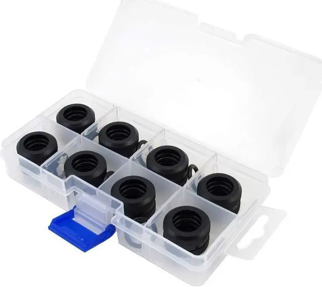 Alt view image 8 of 10 - XSPC G1/4" to 10mm ID, 14mm OD Rigid Tubing Fitting (For use with XSPC Metal & PETG Tubing Only), Matte Black, 8-pack