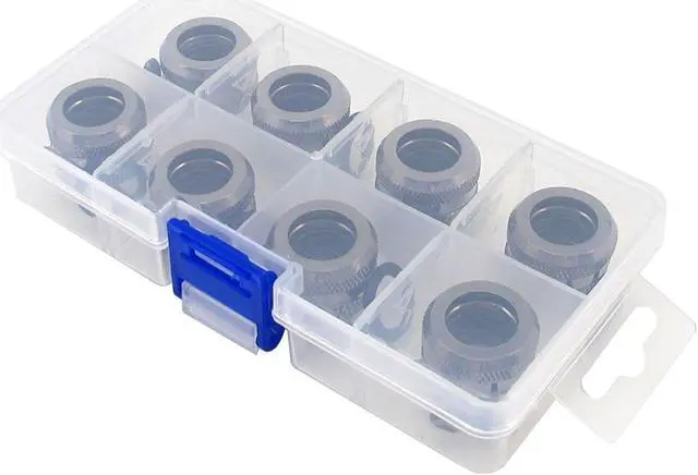Alt view image 8 of 12 - XSPC G1/4" to 10mm ID, 14mm OD Rigid Tubing Fitting, Black Chrome, 8-pack