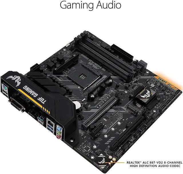 Alt view image 4 of 7 - ASUS TUF B450 Gaming Motherboard AMD Ryzen 2 AM4 DDR4 HDMI DVI-D M.2 Micro ATX (TUF B450M-Plus Gaming)