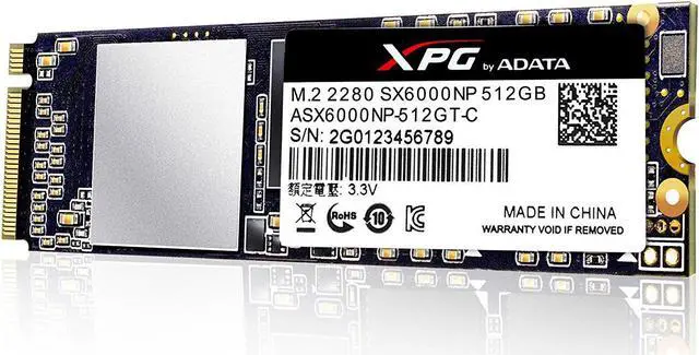 Alt view image 5 of 12 - XPG SX6000 512GB M.2 PCIe NVMe Internal SSD w/ DIY Heatsink  (ASX6000NP-512GT-C)