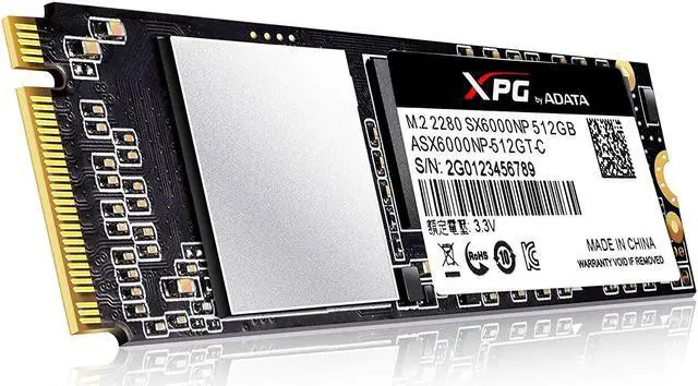 Alt view image 4 of 12 - XPG SX6000 512GB M.2 PCIe NVMe Internal SSD w/ DIY Heatsink  (ASX6000NP-512GT-C)