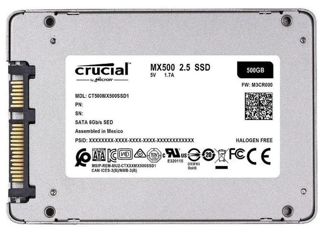 Alt view image 3 of 5 - Crucial MX500 500GB 3D NAND SATA 2.5 Inch Internal SSD - CT500MX500SSD1