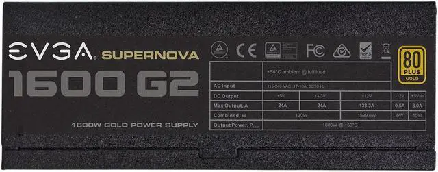 Alt view image 3 of 4 - EVGA SuperNOVA 1600 G2 80+ GOLD, 1600W 120-G2-1600-X1