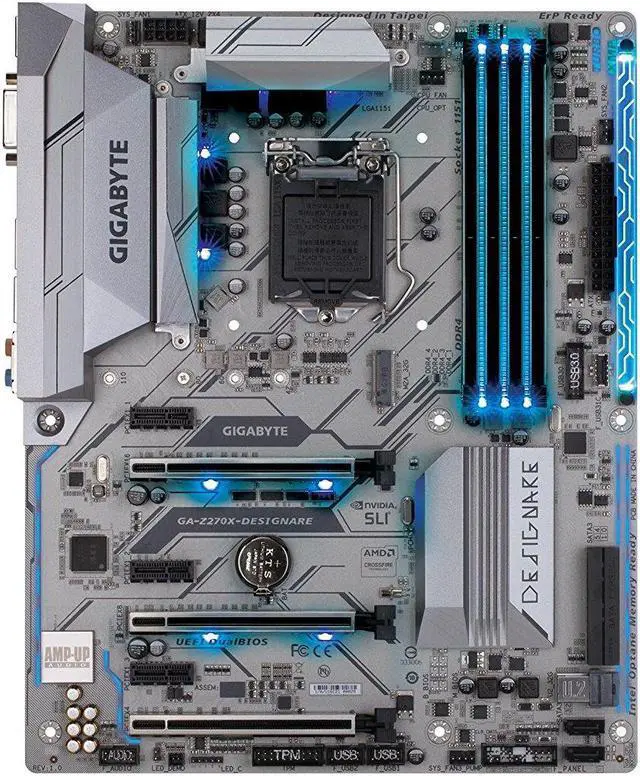 Alt view image 3 of 5 - GIGABYTE GA-Z270X-Designare LGA1151 Intel Z270 2-Way SLI Quadro Support USB 3.1 Gen 2 Header M.2 U.2 ATX Motherboard