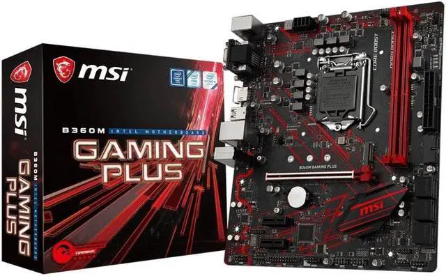 Main image of MSI B360M GAMING PLUS LGA 1151 (300 Series) Intel B360 SATA 6Gb/s Micro ATX Intel Motherboard