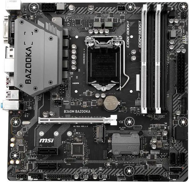 Alt view image 2 of 5 - MSI Arsenal Gaming Intel Coffee Lake B360 LGA 1151 DDR4 Onboard Graphics Micro ATX Motherboard (B360M Bazooka)
