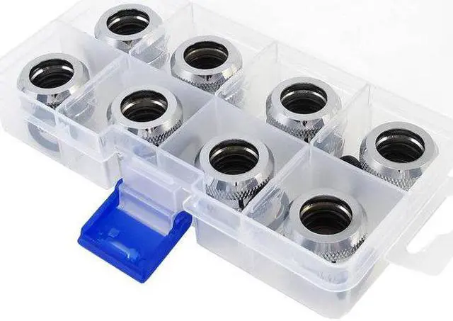 Alt view image 9 of 11 - XSPC G1/4" to 10mm ID, 14mm OD Rigid Tubing Fitting (for use with XSPC Metal & PETG Tubing Only), Chrome, 8 Pack ?