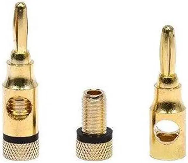 Alt view image 6 of 11 - Monoprice High Quality Gold Plated Speaker Banana Plugs – 5 Pairs – Open Screw Type, For Speaker Wire, Home Theater, Wall Plates And More