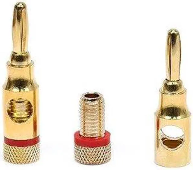 Alt view image 5 of 11 - Monoprice High Quality Gold Plated Speaker Banana Plugs – 5 Pairs – Open Screw Type, For Speaker Wire, Home Theater, Wall Plates And More
