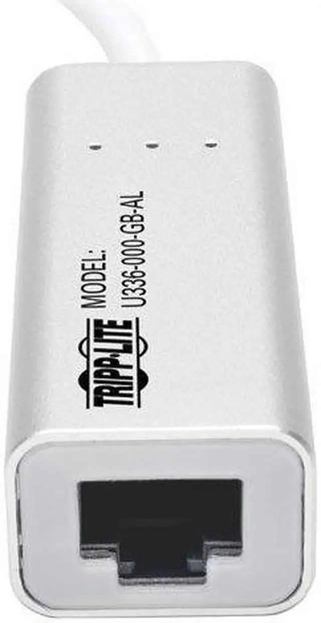 Alt view image 6 of 8 - Tripp Lite U336-000-GB-AL USB 3.0 SuperSpeed to Gigabit Ethernet NIC Network Adapter, 10/100/1000, Plug and Play, Aluminum
