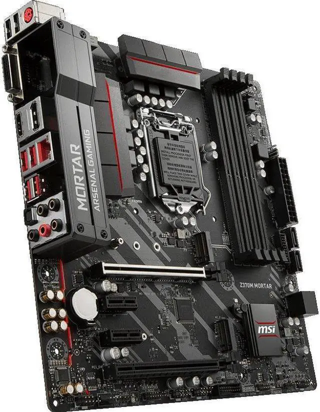 Alt view image 4 of 4 - MSI LGA 1151 300 Series Intel Z370 HDMI SATA 6Gb/s USB 3.1 Micro ATX Intel Motherboard Model Z370M MORTAR