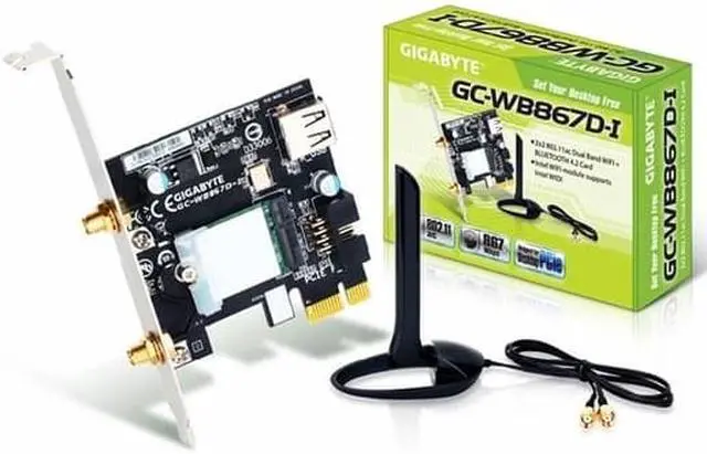 Alt view image 4 of 4 - Gigabyte GC-WB867D-I IEEE 802.11ac - Wi-Fi/Bluetooth Combo Adapter