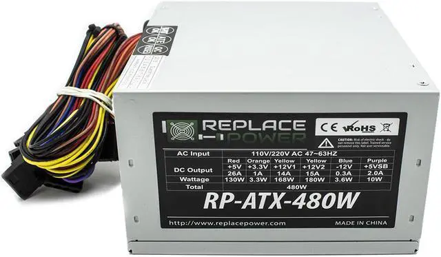 Alt view image 4 of 6 - Replace Power Compaq Presario SR5200 Series 480W ATX Power Supply 204pin w SATA Support