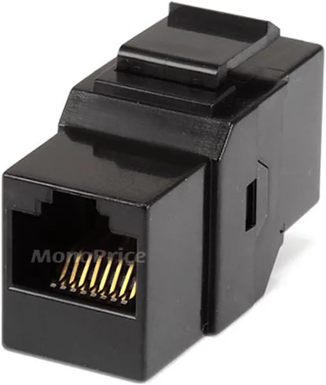 Alt view image 4 of 12 - Monoprice Cat5e RJ45 Inline Coupler Type Feedthrough Keystone Jack, Black